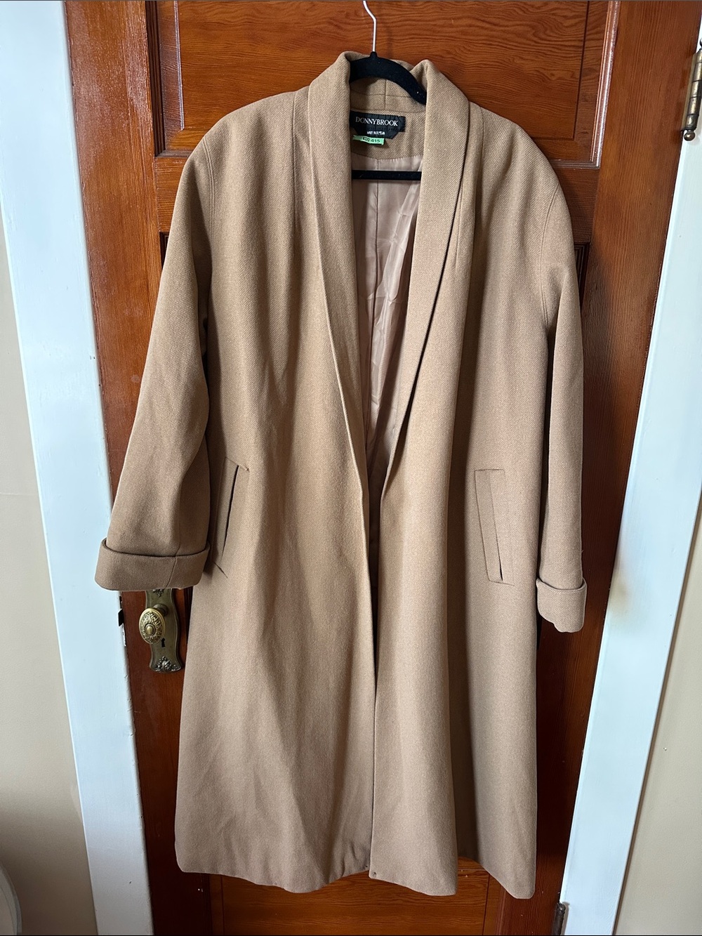 Vintage Donny Brook Camel Shawl-Collar Wool Coat